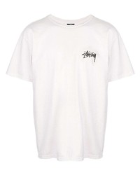 Мужская белая футболка с круглым вырезом с принтом от Stussy