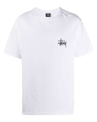 Мужская белая футболка с круглым вырезом с принтом от Stussy