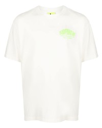 Мужская белая футболка с круглым вырезом с принтом от Supervsn