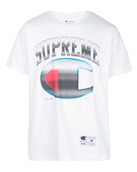 Мужская белая футболка с круглым вырезом с принтом от Supreme