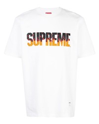 Мужская белая футболка с круглым вырезом с принтом от Supreme