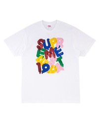 Мужская белая футболка с круглым вырезом с принтом от Supreme