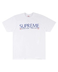 Мужская белая футболка с круглым вырезом с принтом от Supreme