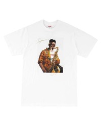 Мужская белая футболка с круглым вырезом с принтом от Supreme