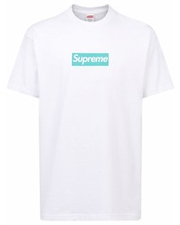 Мужская белая футболка с круглым вырезом с принтом от Supreme