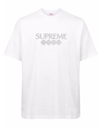 Мужская белая футболка с круглым вырезом с принтом от Supreme