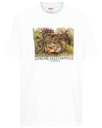 Мужская белая футболка с круглым вырезом с принтом от Supreme