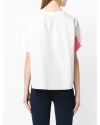 Женская белая футболка с круглым вырезом с принтом от Suzusan