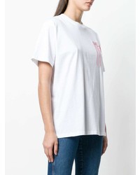 Женская белая футболка с круглым вырезом с принтом от Rokh