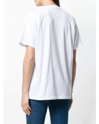 Женская белая футболка с круглым вырезом с принтом от Rokh
