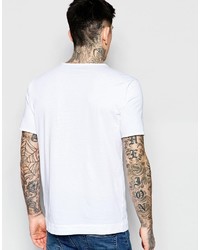 Мужская белая футболка с круглым вырезом с принтом от Sisley