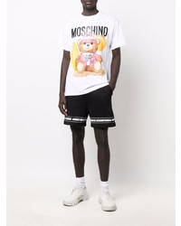 Мужская белая футболка с круглым вырезом с принтом от Moschino