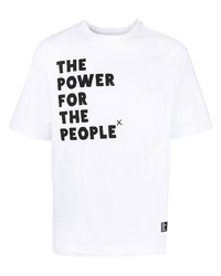 Мужская белая футболка с круглым вырезом с принтом от The Power for the People