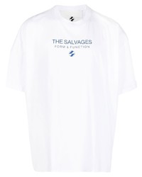 Мужская белая футболка с круглым вырезом с принтом от The Salvages