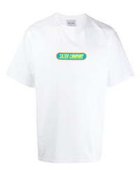 Мужская белая футболка с круглым вырезом с принтом от The Silted Company