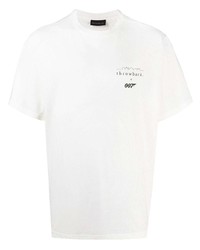 Мужская белая футболка с круглым вырезом с принтом от Throwback.