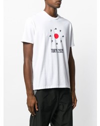 Мужская белая футболка с круглым вырезом с принтом от Pop Trading International