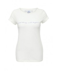 Женская белая футболка с круглым вырезом с принтом от Tom Tailor Denim