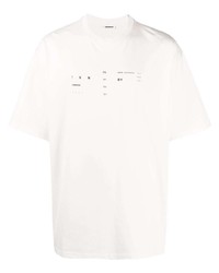 Мужская белая футболка с круглым вырезом с принтом от Tom Wood