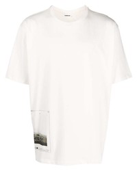 Мужская белая футболка с круглым вырезом с принтом от Tom Wood