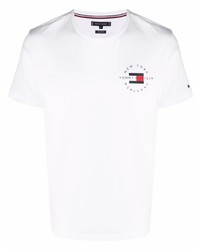 Мужская белая футболка с круглым вырезом с принтом от Tommy Hilfiger