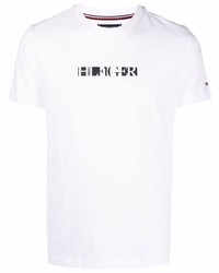 Мужская белая футболка с круглым вырезом с принтом от Tommy Hilfiger