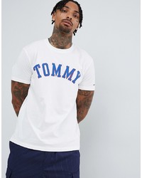Мужская белая футболка с круглым вырезом с принтом от Tommy Jeans