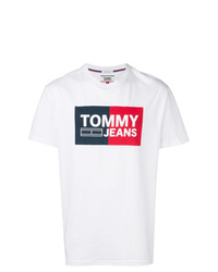 Мужская белая футболка с круглым вырезом с принтом от Tommy Jeans