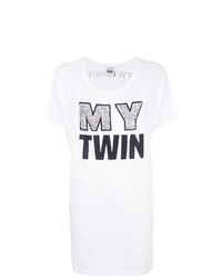 Женская белая футболка с круглым вырезом с принтом от Twin-Set