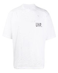 Мужская белая футболка с круглым вырезом с принтом от Unravel Project