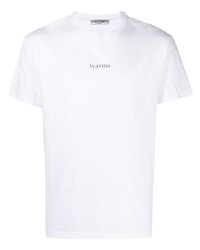 Мужская белая футболка с круглым вырезом с принтом от Valentino