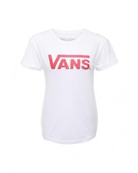 Женская белая футболка с круглым вырезом с принтом от Vans