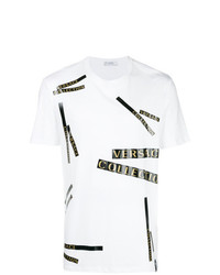 Мужская белая футболка с круглым вырезом с принтом от Versace Collection