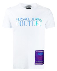 Мужская белая футболка с круглым вырезом с принтом от VERSACE JEANS COUTURE