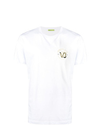 Мужская белая футболка с круглым вырезом с принтом от Versace Jeans