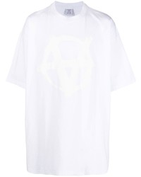 Мужская белая футболка с круглым вырезом с принтом от Vetements
