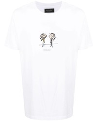 Мужская белая футболка с круглым вырезом с принтом от Viktor & Rolf