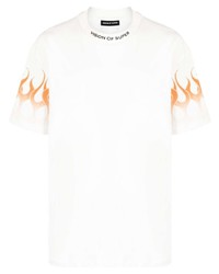 Мужская белая футболка с круглым вырезом с принтом от Vision Of Super