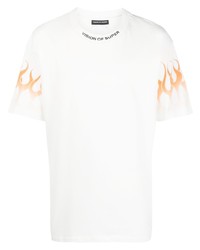 Мужская белая футболка с круглым вырезом с принтом от Vision Of Super