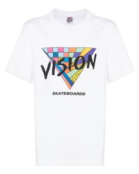 Мужская белая футболка с круглым вырезом с принтом от Vision Street Wear