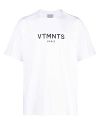 Мужская белая футболка с круглым вырезом с принтом от VTMNTS