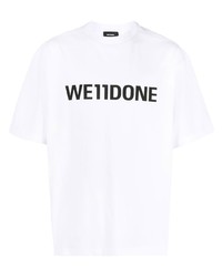 Мужская белая футболка с круглым вырезом с принтом от We11done