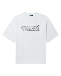 Мужская белая футболка с круглым вырезом с принтом от We11done