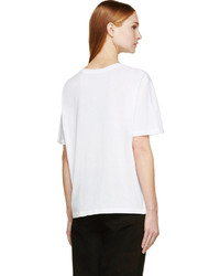 Женская белая футболка с круглым вырезом с принтом от Alexander McQueen