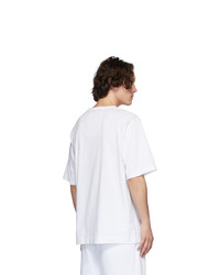 Мужская белая футболка с круглым вырезом с принтом от Dries Van Noten