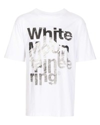 Мужская белая футболка с круглым вырезом с принтом от White Mountaineering