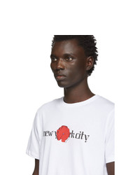 Мужская белая футболка с круглым вырезом с принтом от Saturdays Nyc