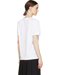Женская белая футболка с круглым вырезом с принтом от Raf Simons