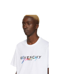 Мужская белая футболка с круглым вырезом с принтом от Givenchy