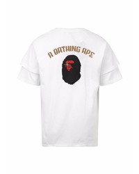 Мужская белая футболка с круглым вырезом с принтом от A Bathing Ape